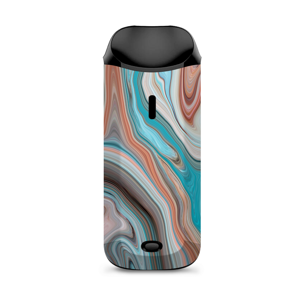  Teal Blue Brown Geode Stone Marble Vaporesso Nexus AIO Kit Skin