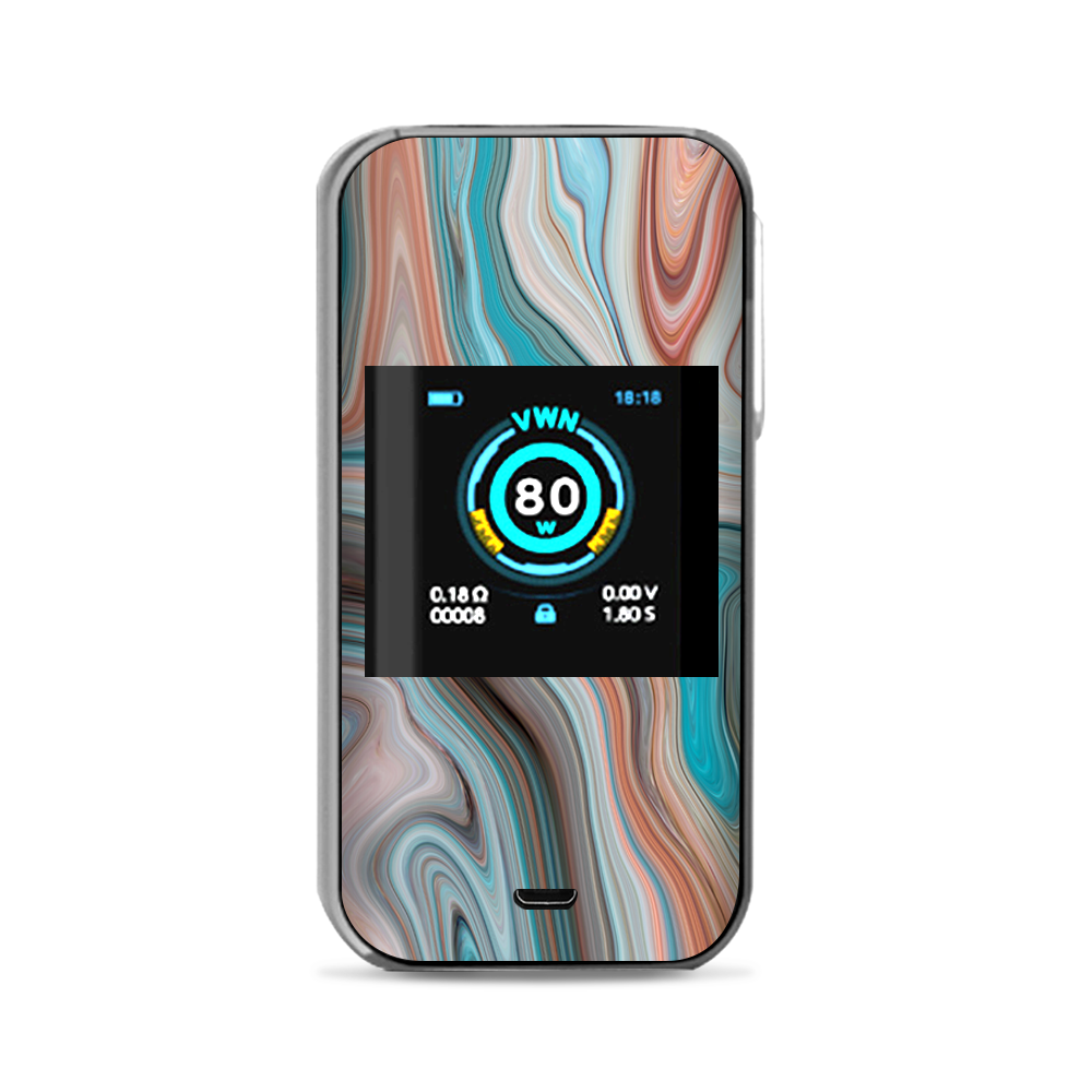  Teal Blue Brown Geode Stone Marble Vaporesso Luxe Nano Kit Skin