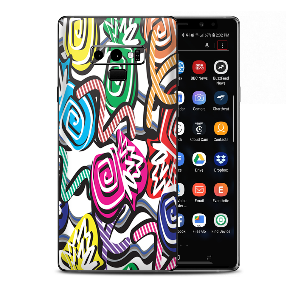 Squiggles Swirls Pop Art Samsung Galaxy Note 9 Skin