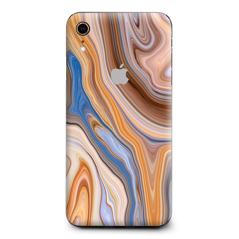 Brown Blue Marble Glass Apple iPhone XR Skin