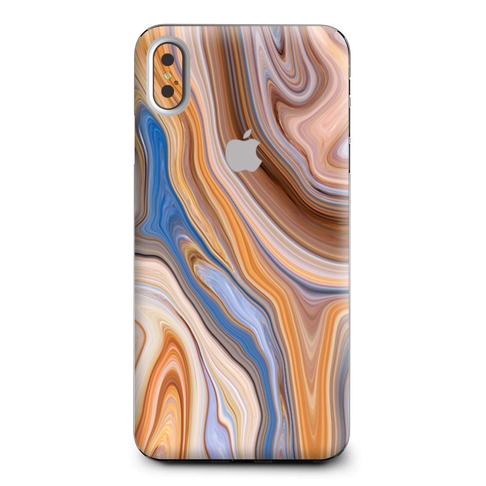 Brown Blue Marble Glass Apple iPhone XS Max Skin