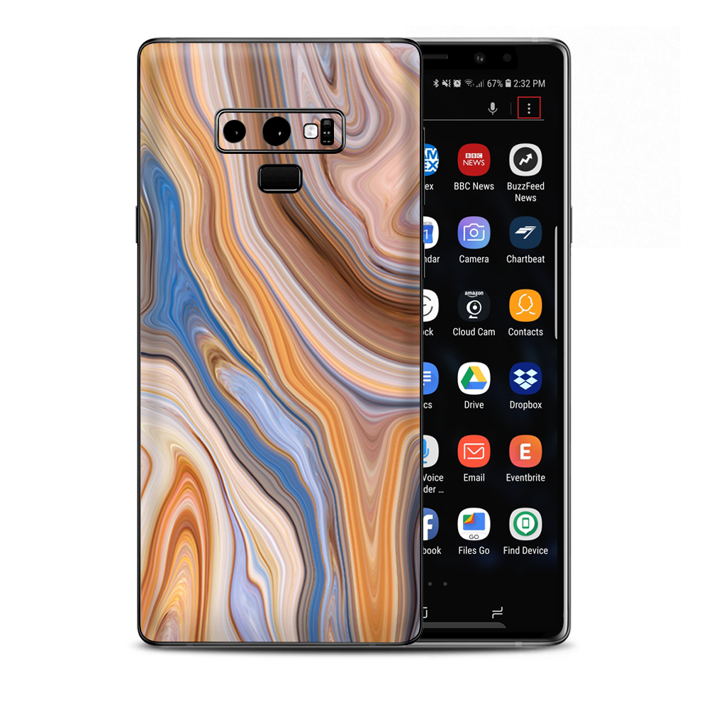 Brown Blue Marble Glass Samsung Galaxy Note 9 Skin