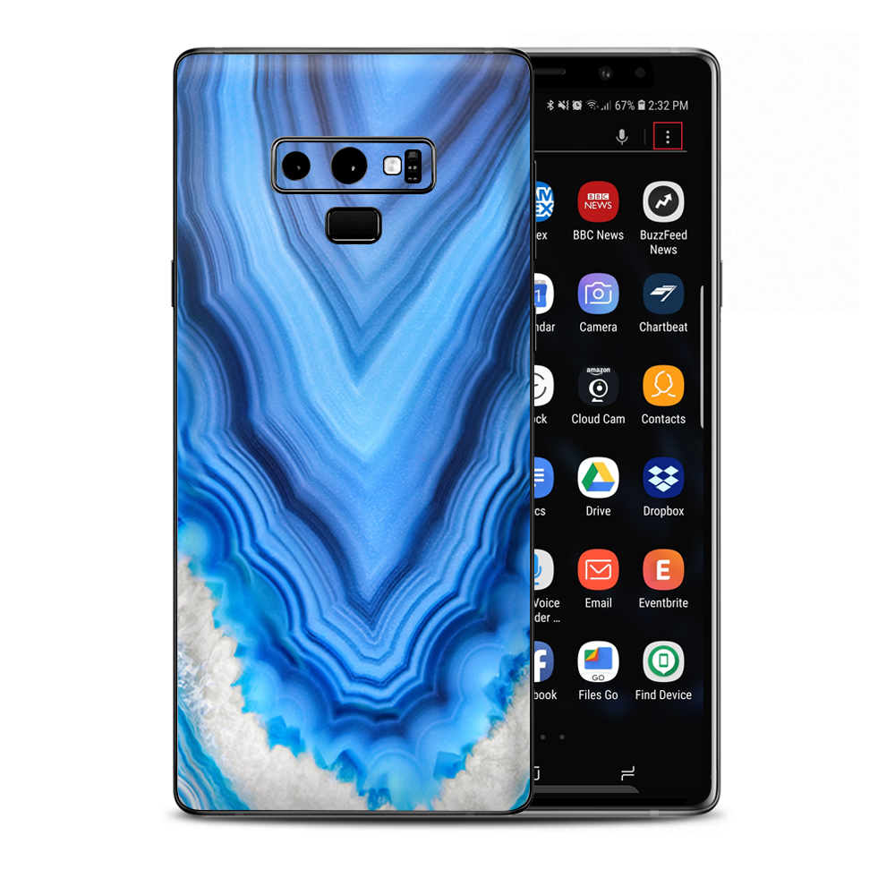 Crystal Blue Ice Marble Samsung Galaxy Note 9 Skin