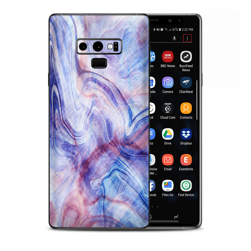 Purple Marble Pink Blue Swirl Samsung Galaxy Note 9 Skin