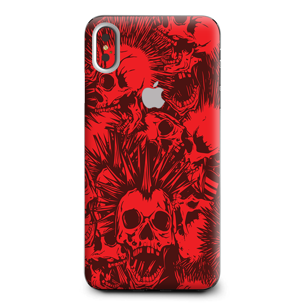 Red Punk Skulls Liberty Spikes Apple iPhone XS Max Skin