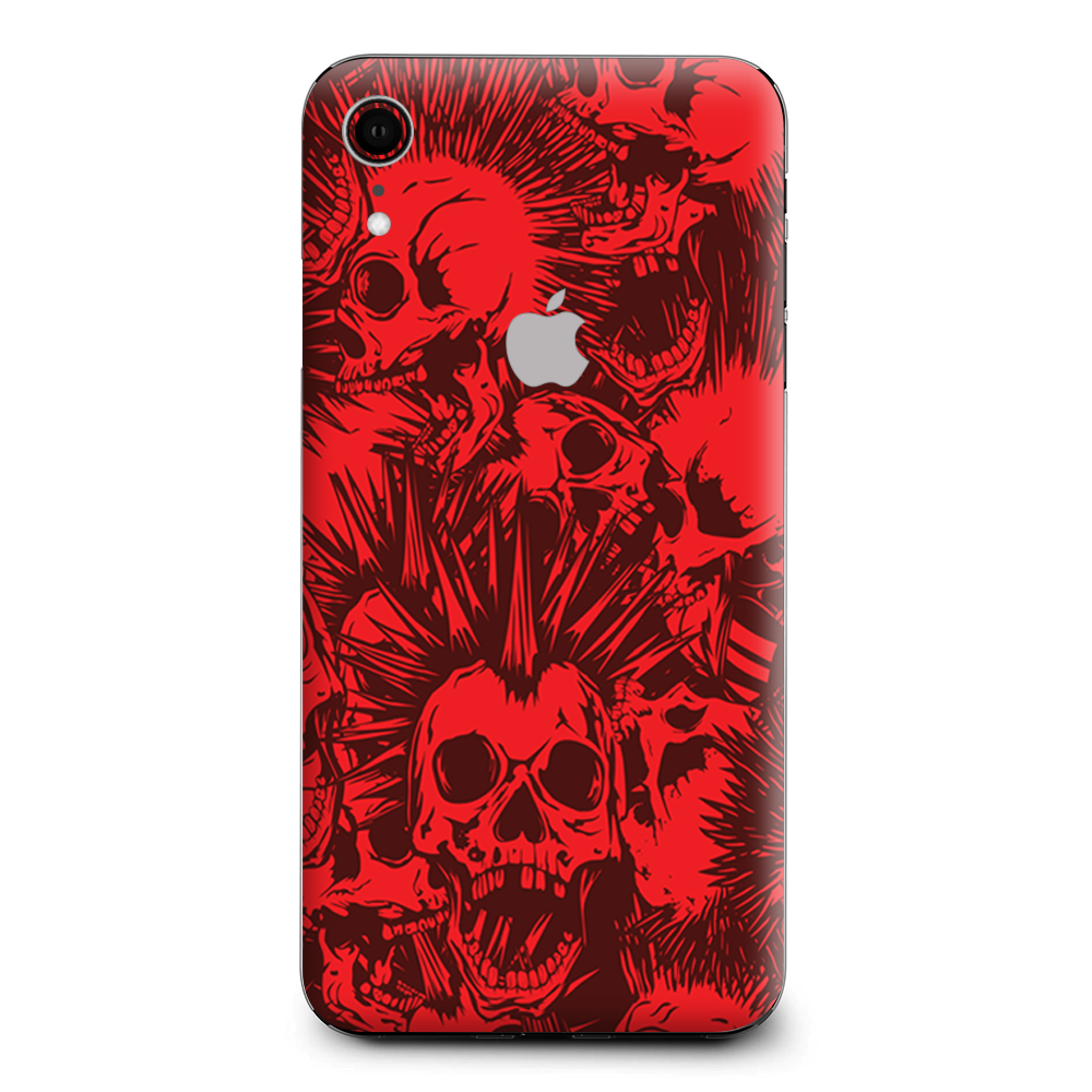 Red Punk Skulls Liberty Spikes Apple iPhone XR Skin