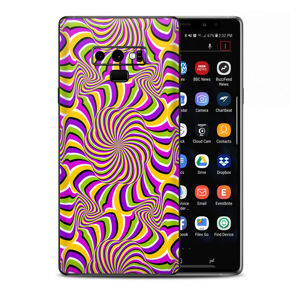 Psychedelic Swirls Motion Holographic Samsung Galaxy Note 9 Skin