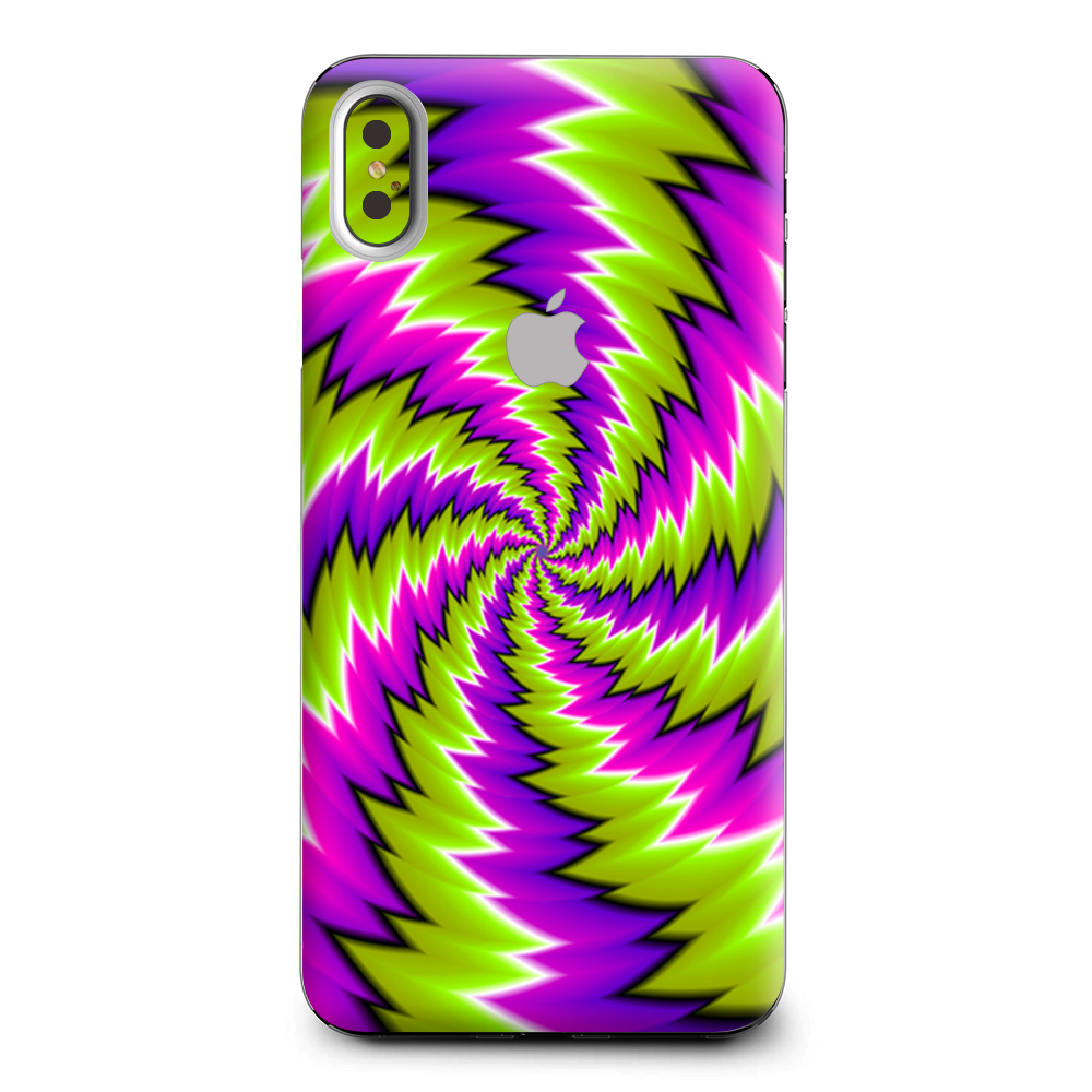 Psychedelic Moving Purple Green Swirls Apple iPhone XS Max Skin