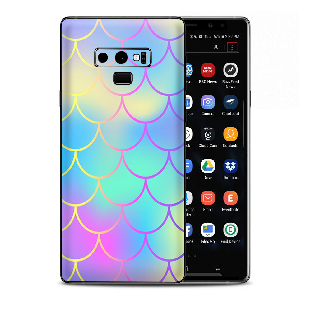 Pastel Colorful Mermaid Scales Samsung Galaxy Note 9 Skin