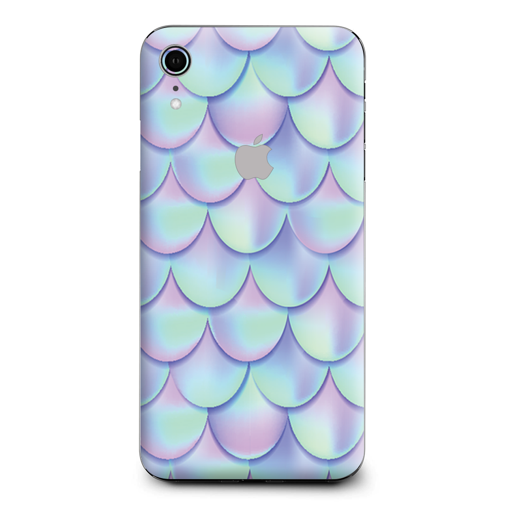 Mermaid Scales Blue Pink Apple iPhone XR Skin