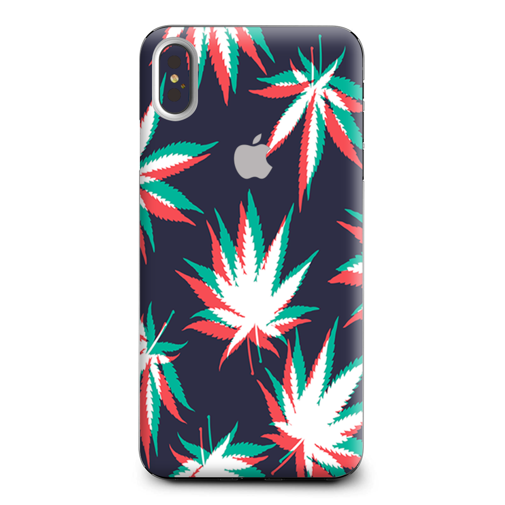 3D Holographic Week Pot Leaf Apple iPhone XS Max Skin
