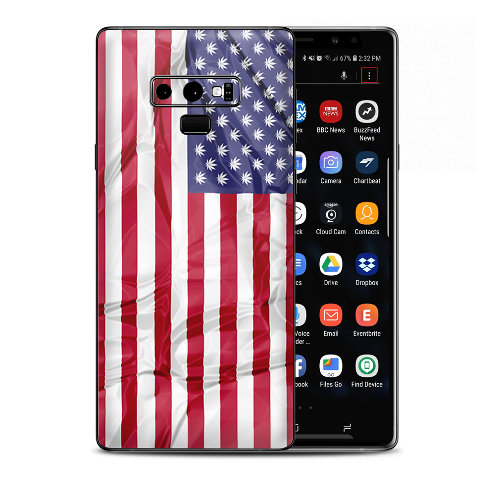 American Flag Pot Leaf Stars Marijuana Samsung Galaxy Note 9 Skin