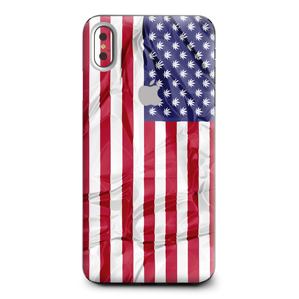 American Flag Pot Leaf Stars Marijuana Apple iPhone XS Max Skin