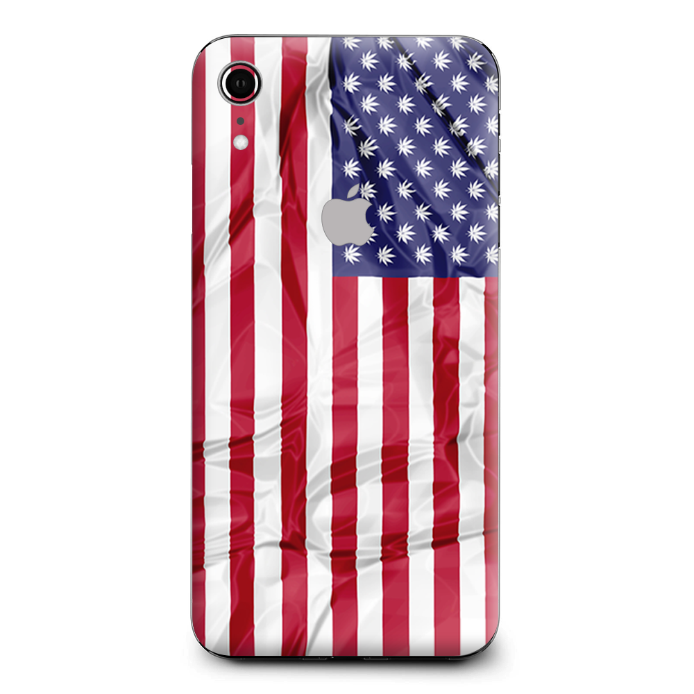 American Flag Pot Leaf Stars Marijuana Apple iPhone XR Skin