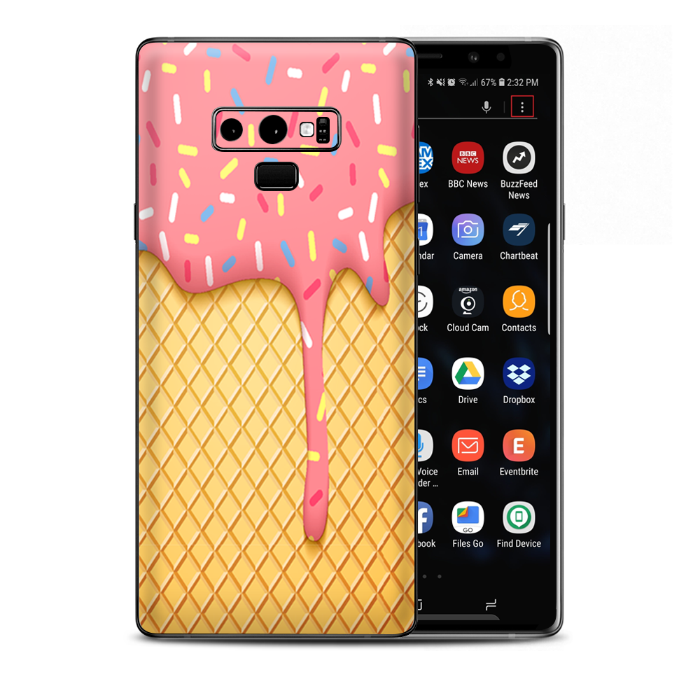 Ice Cream Cone Pink Sprinkles Samsung Galaxy Note 9 Skin