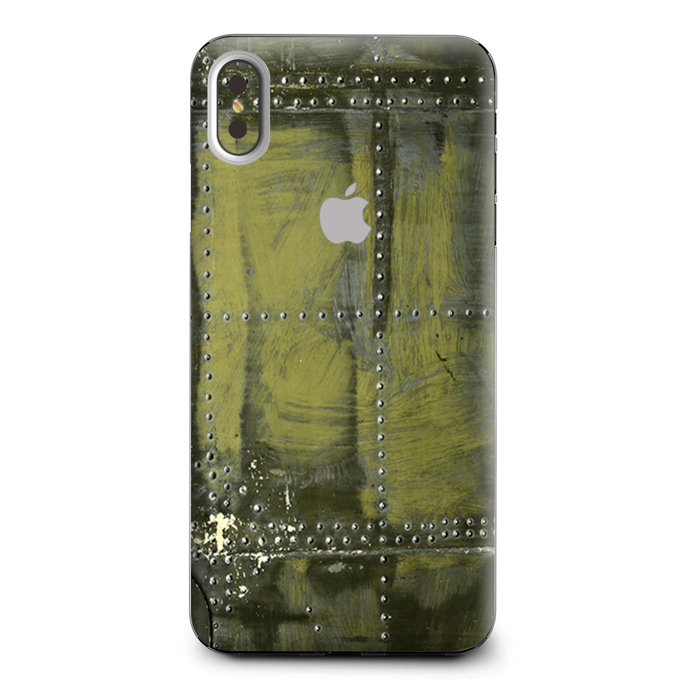 Green Rivets Metal Airplane Panel Ww2 Apple iPhone XS Max Skin