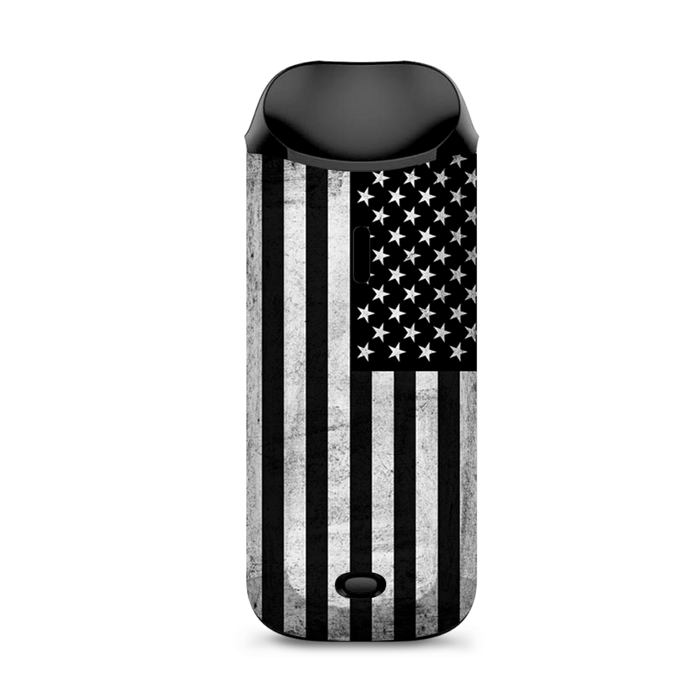 Black White Grunge Flag Usa America Vaporesso Nexus AIO Kit Skin