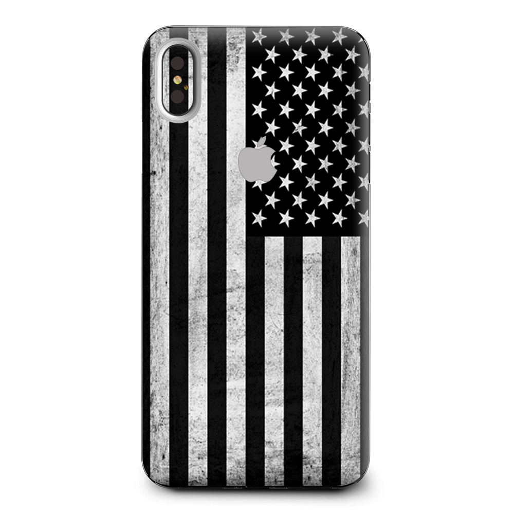 Black White Grunge Flag Usa America Apple iPhone XS Max Skin