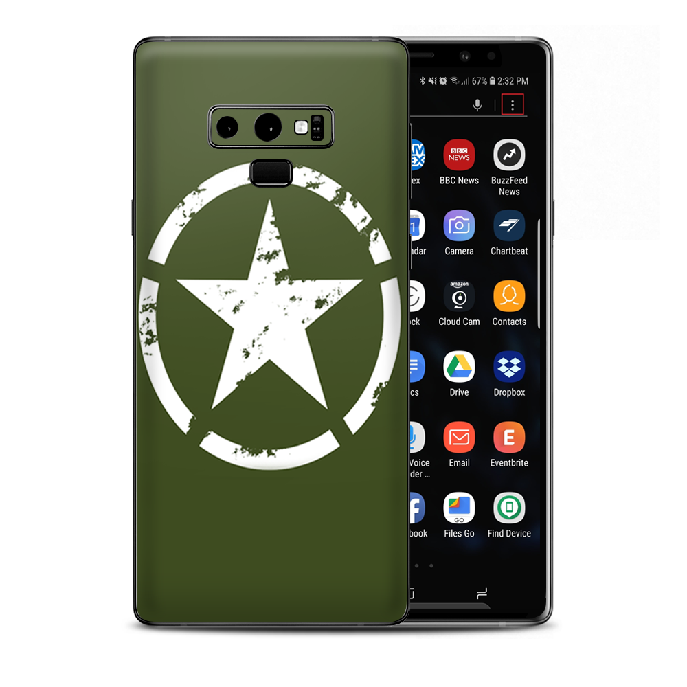 Green Army Star Military Samsung Galaxy Note 9 Skin