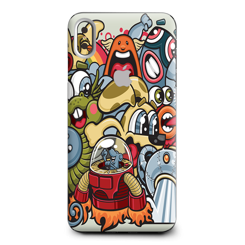 Aliens Cartoon Collage Sticker Apple iPhone XS Max Skin