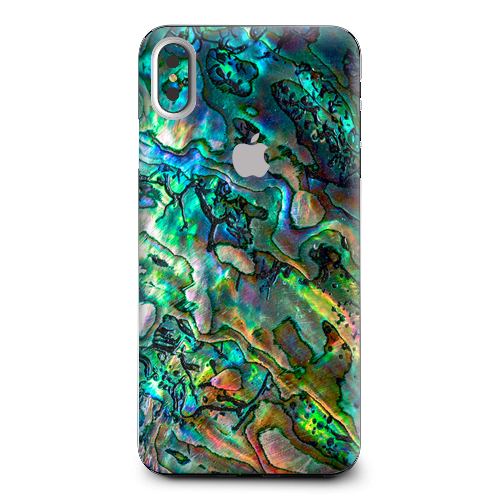 Abalone Shell Swirl Neon Green Opalescent Apple iPhone XS Max Skin