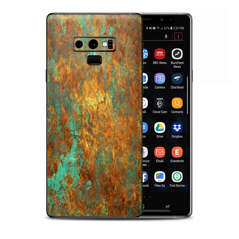 Copper Patina Metal Panel Samsung Galaxy Note 9 Skin