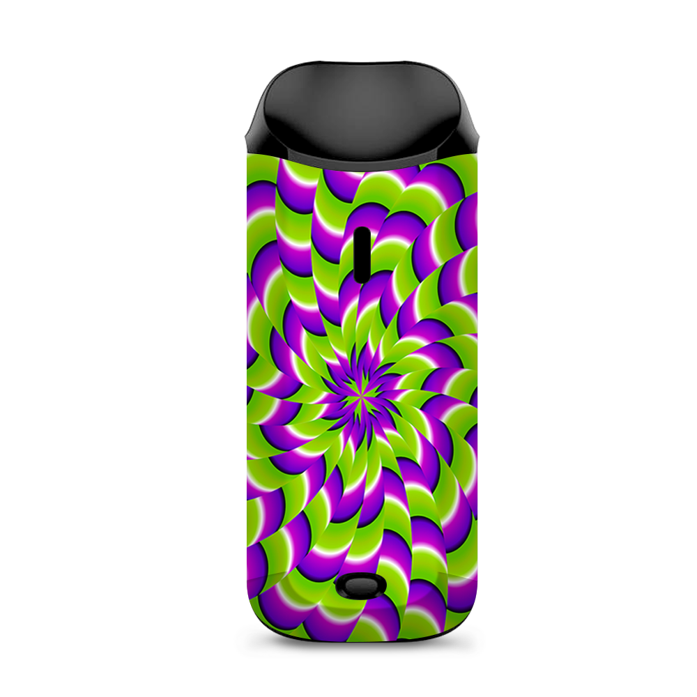  Purple Green Hippy Trippy Psychedelic Motion Swirl Vaporesso Nexus AIO Kit Skin
