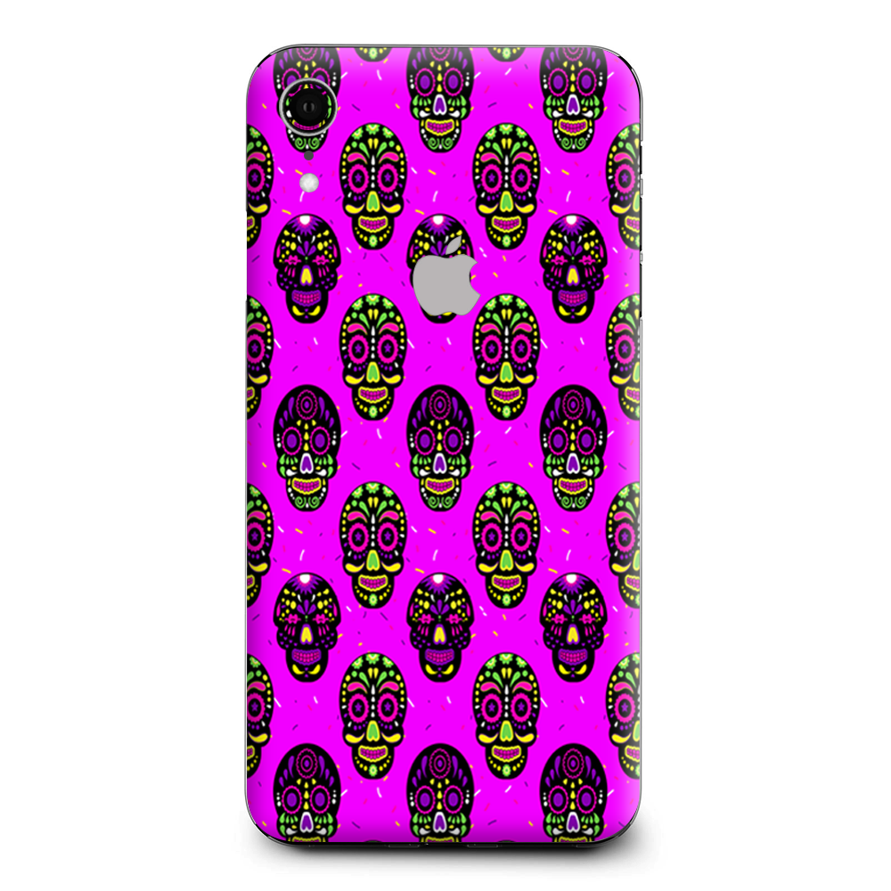 Pink Sugar Skulls Dia De Los Muertos Apple iPhone XR Skin