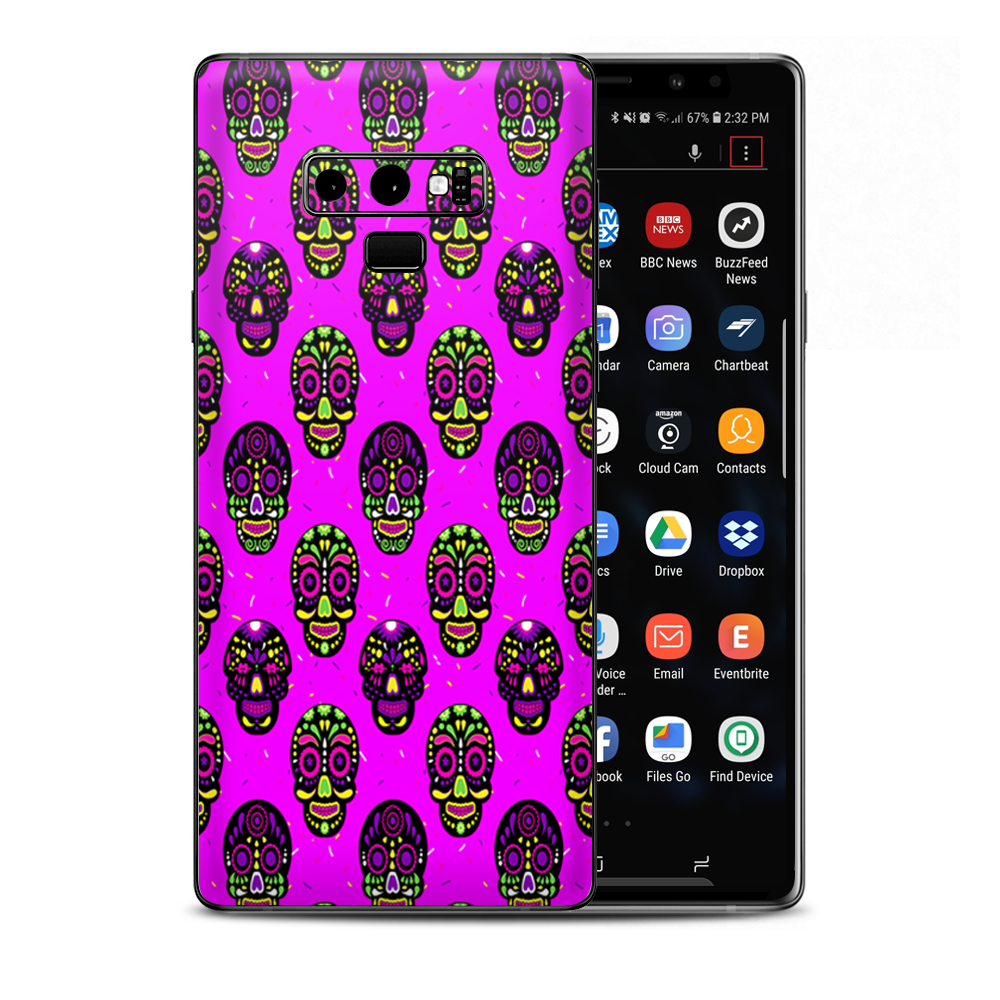 Pink Sugar Skulls Dia De Los Muertos Samsung Galaxy Note 9 Skin