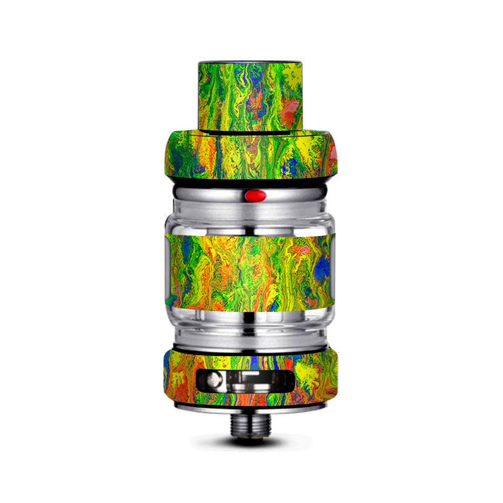  Green Trippy Color Mix Psychedelic Freemax Mesh Pro Tank Skin