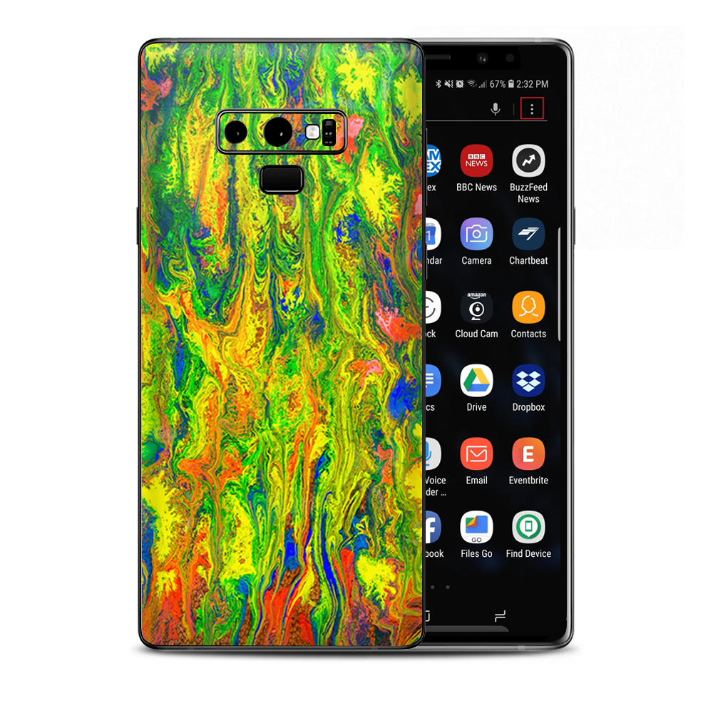 Green Trippy Color Mix Psychedelic Samsung Galaxy Note 9 Skin