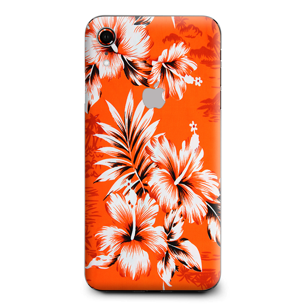 Orange Tropical Hibiscus Flowers Apple iPhone XR Skin