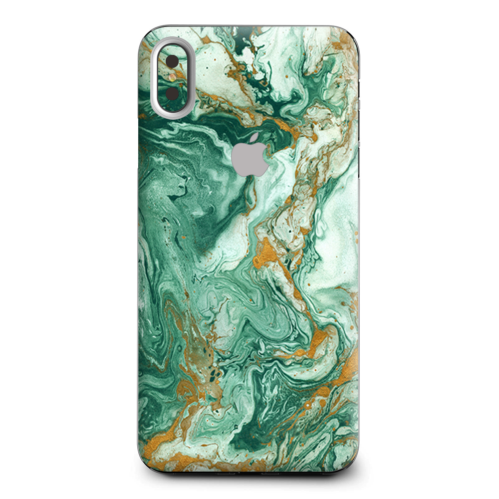 Marble Paint Swirls Green Apple iPhone XS Max Skin