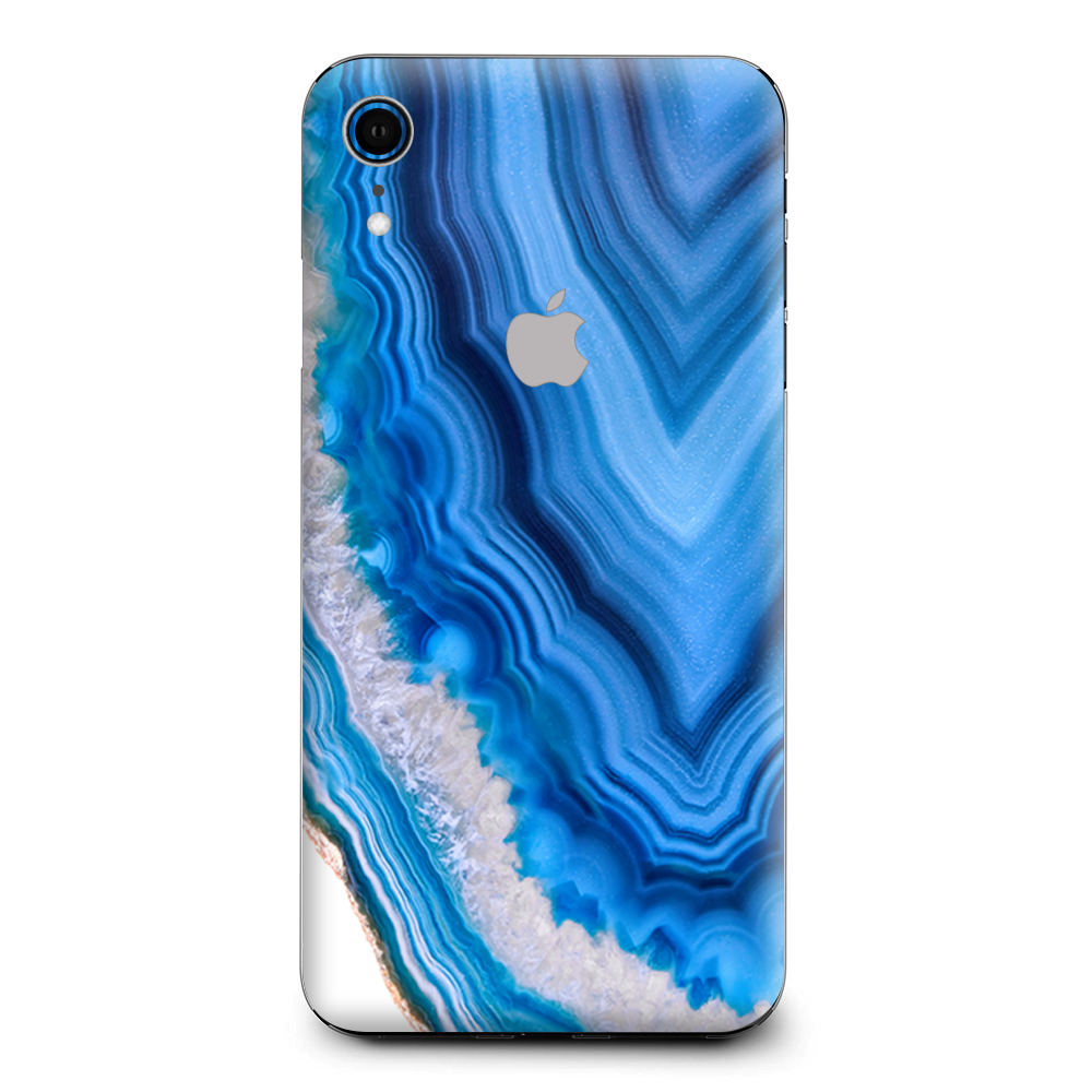 Geode Close Up Blue Crystals Apple iPhone XR Skin