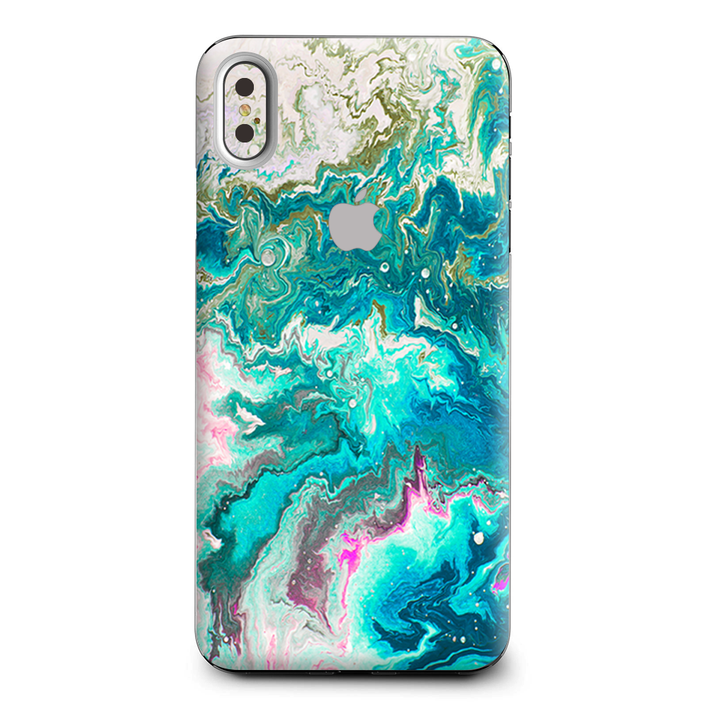 Marble Pattern Blue Ocean Green Apple iPhone XS Max Skin