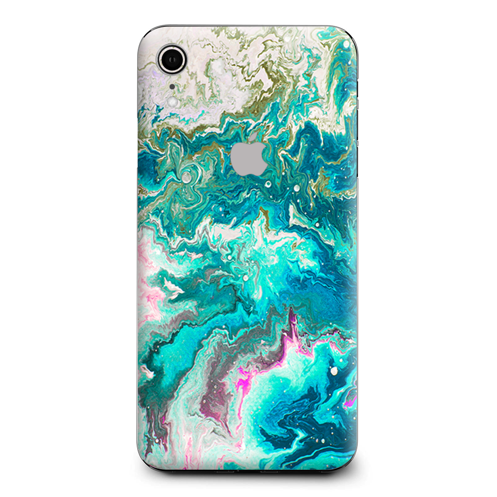 Marble Pattern Blue Ocean Green Apple iPhone XR Skin