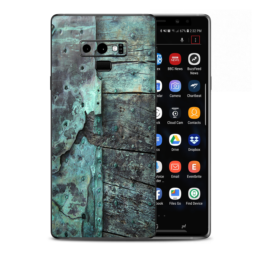 Patina Metal And Wood Blue Samsung Galaxy Note 9 Skin