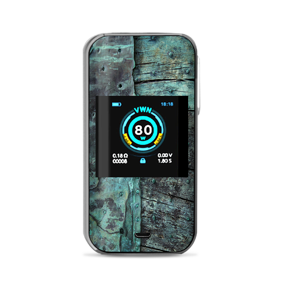  Patina Metal And Wood Blue Vaporesso Luxe Nano Kit Skin