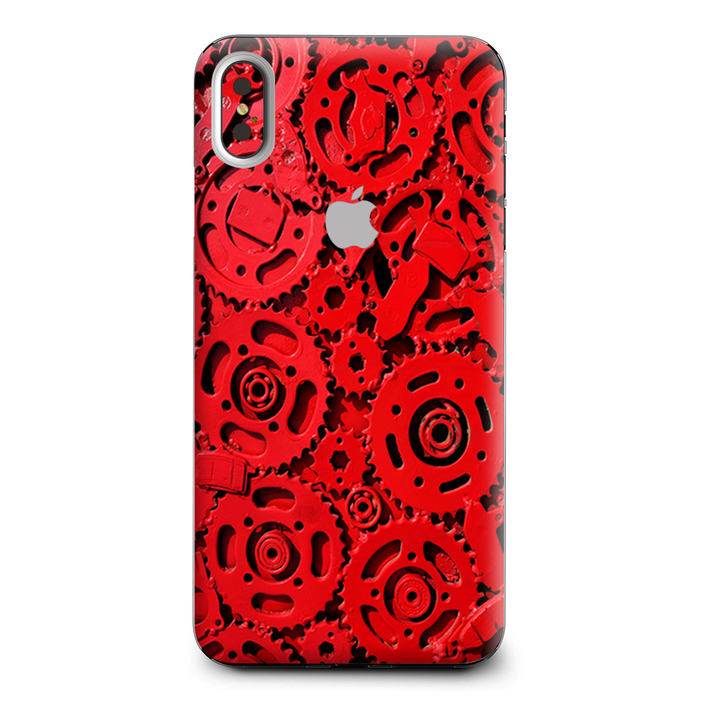 Red Gears Cog Cogs Steam Punk Apple iPhone XS Max Skin