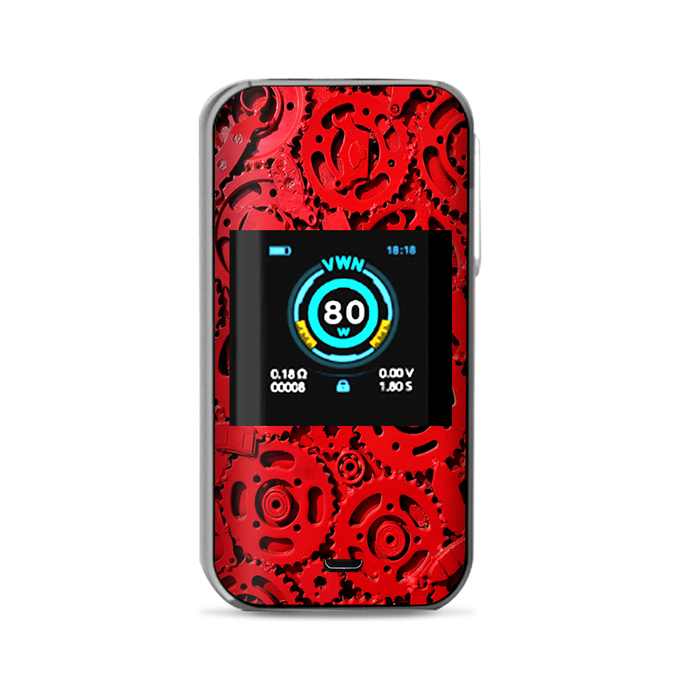  Red Gears Cog Cogs Steam Punk Vaporesso Luxe Nano Kit Skin