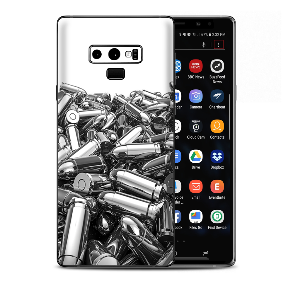 Silver Bullets Polished Black White Samsung Galaxy Note 9 Skin