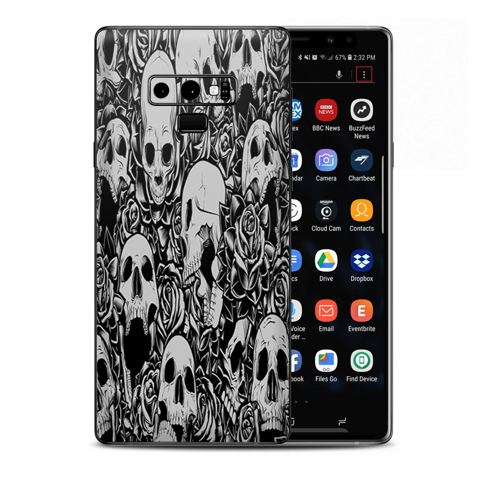 Skulls N Roses Black White Screaming Samsung Galaxy Note 9 Skin