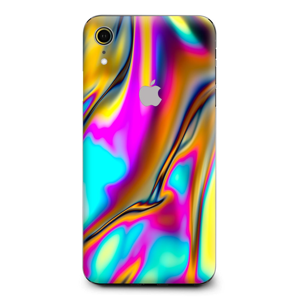 Oil Slick Resin Iridium Glass Colors Apple iPhone XR Skin
