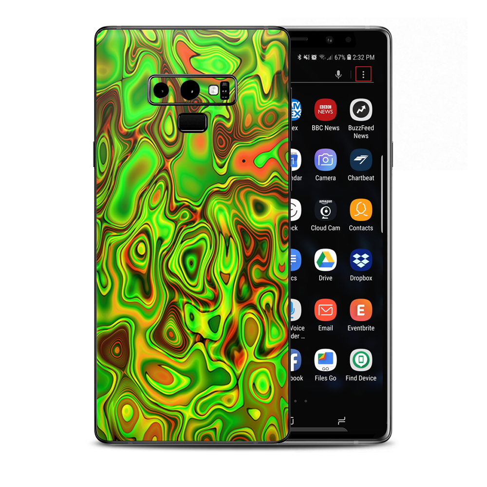 Green Glass Trippy Psychedelic Samsung Galaxy Note 9 Skin