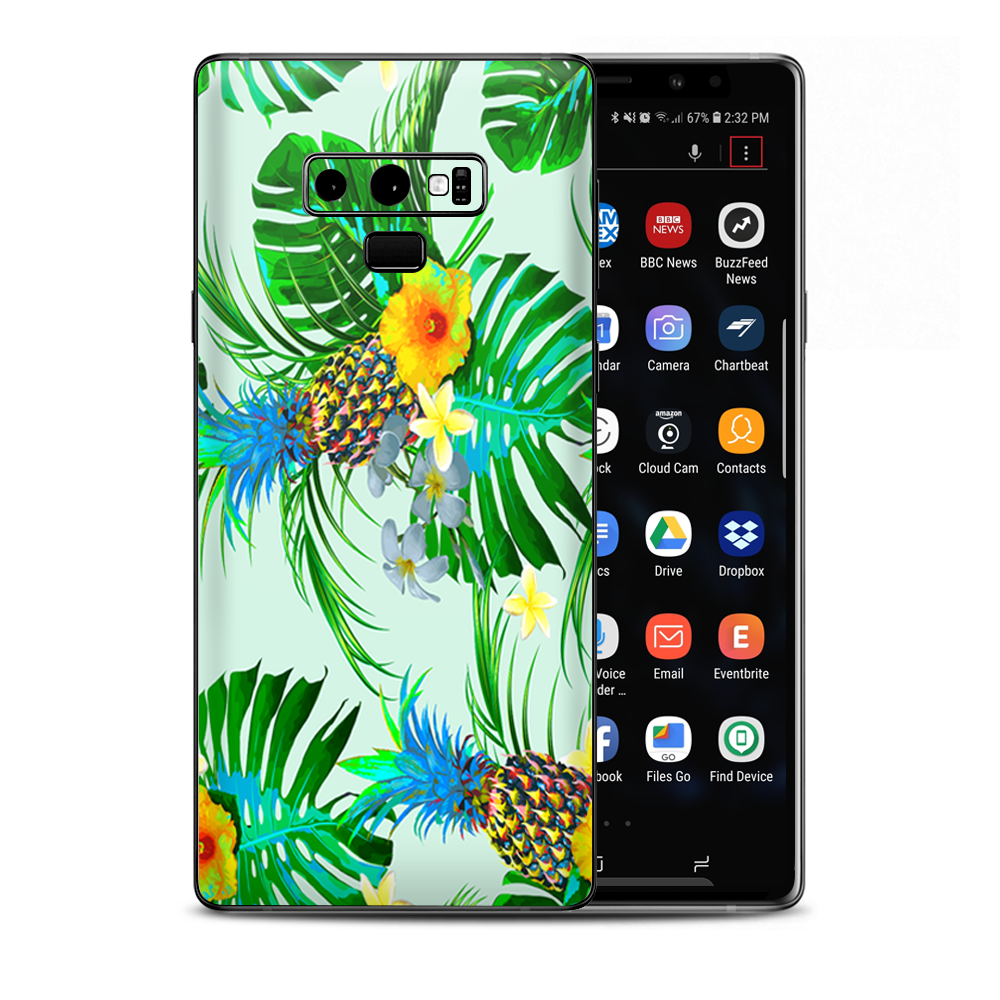 Tropical Floral Pattern Pineapple Palm Trees Samsung Galaxy Note 9 Skin