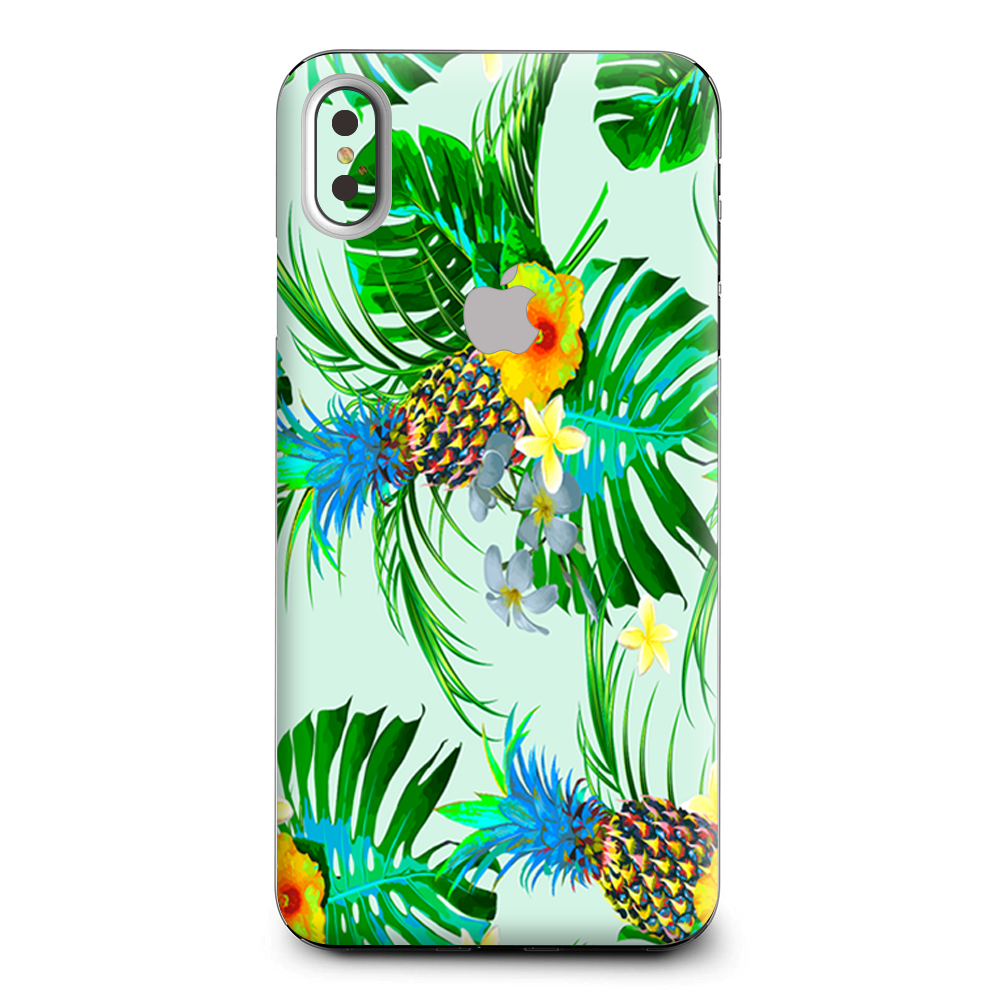 Tropical Floral Pattern Pineapple Palm Trees Apple iPhone XS Max Skin