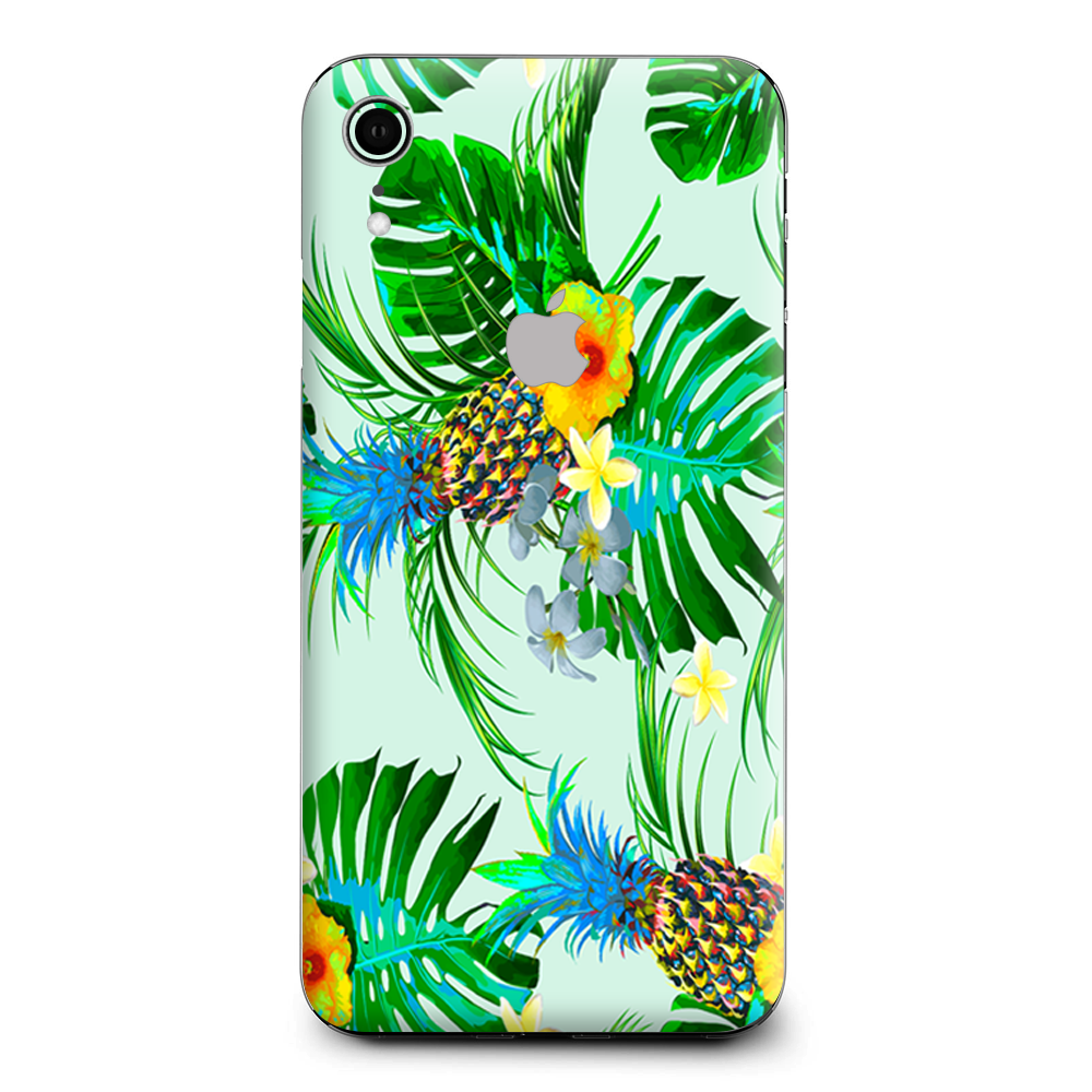 Tropical Floral Pattern Pineapple Palm Trees Apple iPhone XR Skin
