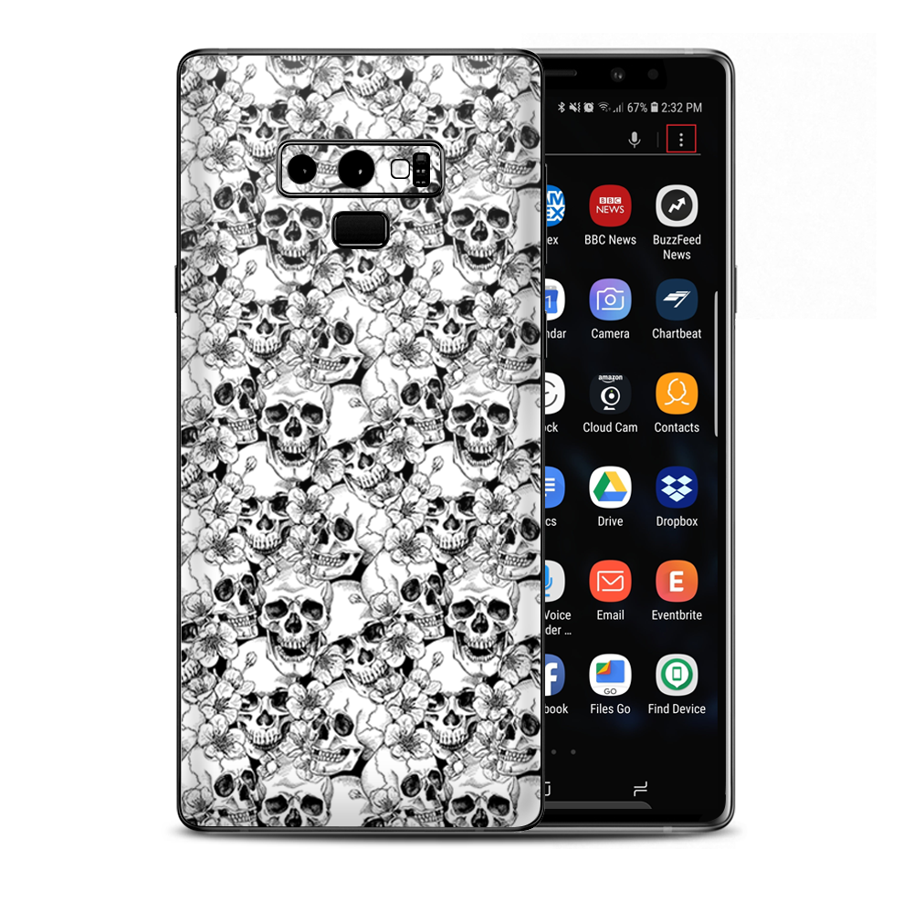 Black N White Skulls Samsung Galaxy Note 9 Skin