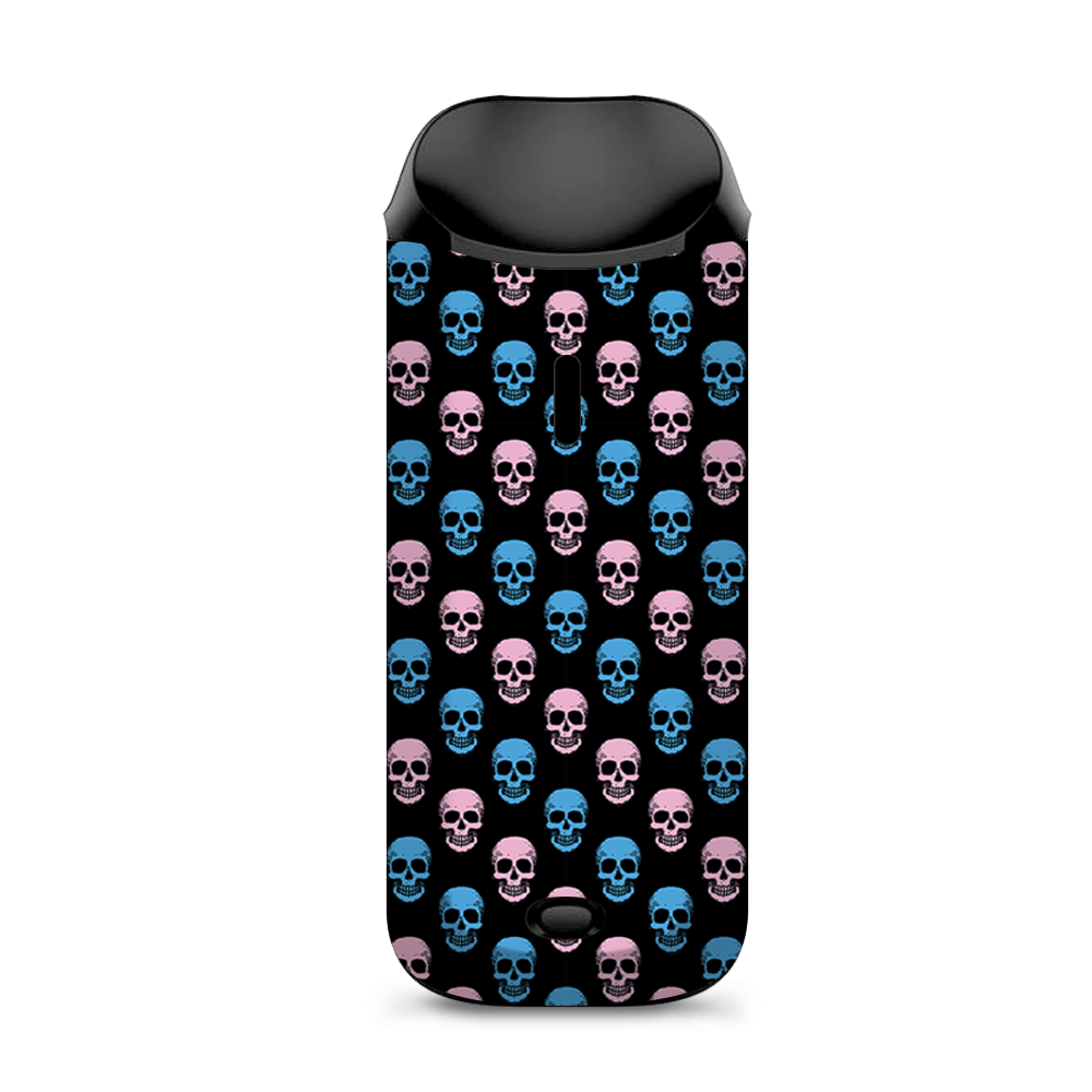  Pink Blue Skulls Black Background Vaporesso Nexus AIO Kit Skin