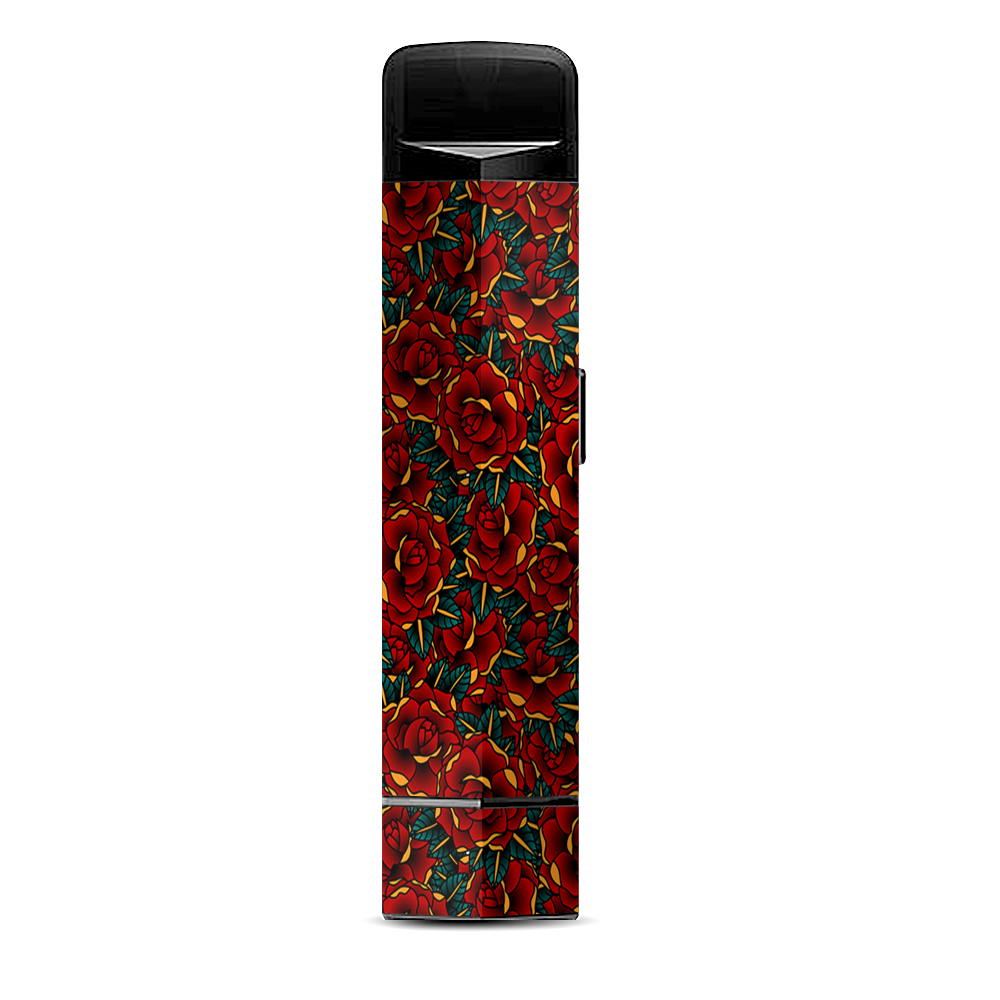  Red Gold Roses Tattoo Suorin Edge Pod System Skin